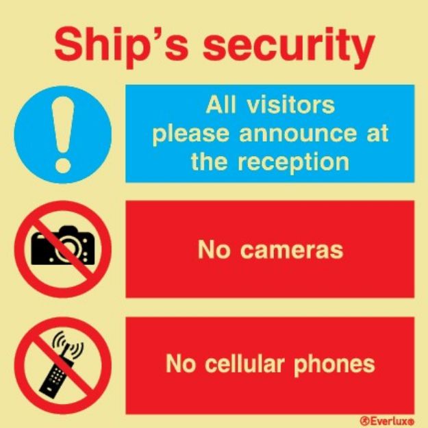 Ships security - mandatory and prohibition sign 